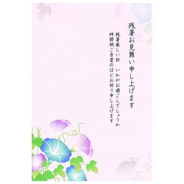夏柄 残暑お見舞い ポストカード 朝顔のころ