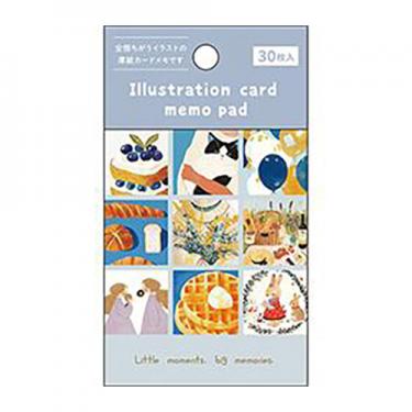 イラストレーションカードメモパッド ブルー
