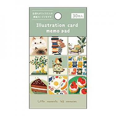 イラストレーションカードメモパッド グリーン