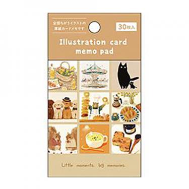 イラストレーションカードメモパッド ベージュ