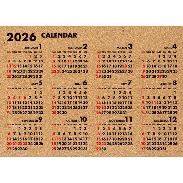 2026年1月始まり コルク年間カレンダー フーツラ