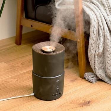 超音波式 ダブル抗菌 上部給水超音波式加湿器 アロマウォーター対応 ブラック 1.5L