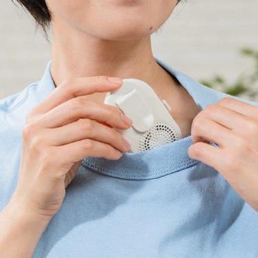 【ハンズフリー】襟エアーファン ホワイト プリズメイト 扇風機