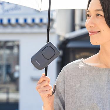 【ハンズフリー】日傘クリップファン アッシュグレー 扇風機