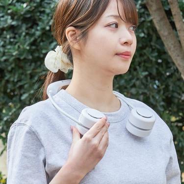 【ペルチェ式】 ペルチェ冷却機能コンパクトネックファン リリーホワイト 扇風機