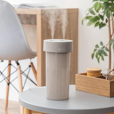 【超音波式】USB給電式 ファン内蔵 ツインジェット加湿器 モカ