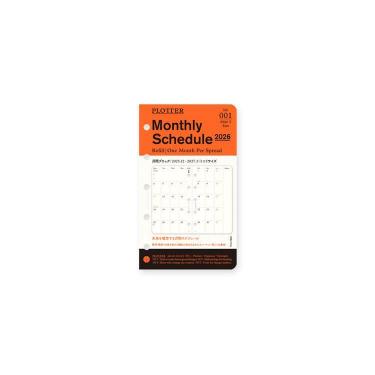 2025年12月始まりシステム手帳用リフィル ミニ5 月間 プロッター