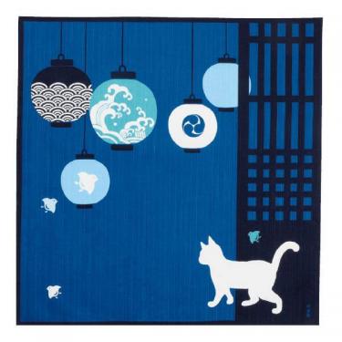 絵小布 50×50cm 猫と夏提灯