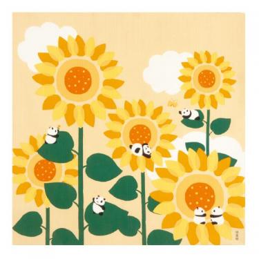 絵小布 50×50cm 向日葵とパンダ
