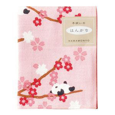 てぬぐいのはんかち お花見パンダ 濱文様
