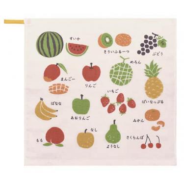 ずかんタオル ループ付き 33×33cm くだもの
