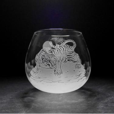 月下竹虎グラス 木全靖陛氏×月光工房 495ml