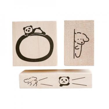 フルカワはんこ いぬとパンダ 3個セット