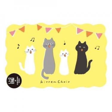 ポストカード レトロ印刷 にゃんこ合唱団