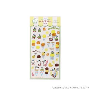 透明シールシート はぴだんぶい アイスクリームショップ ポチャッコ&けろけろけろっぴ