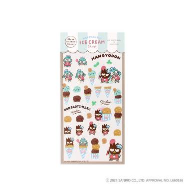 透明シールシート はぴだんぶい アイスクリームショップ バッドばつ丸&ハンギョドン