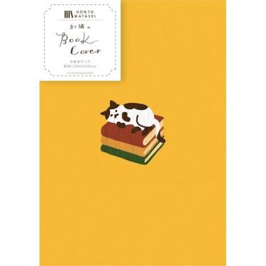 刺繍のブックカバー 本とねこ