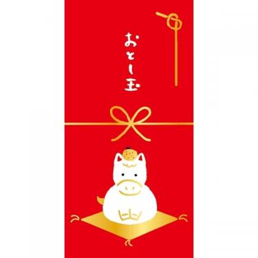 年賀のし袋 箔 鏡もち午 2枚入り