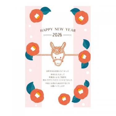私製年賀状じまいはがき 水引午 3枚入り