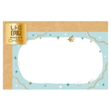 冬柄ミニカード レトロ印刷 ことりと星