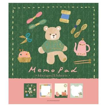 冬柄メモパッド ニットとくまさん