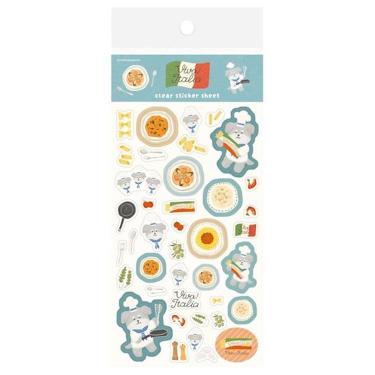 透明シールシート イタリア パスタわんこ