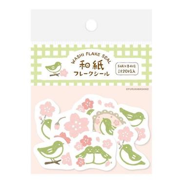 春柄 フレークシール サクラとウグイス