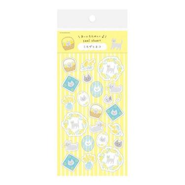 春柄 シールシート ミモザとネコ