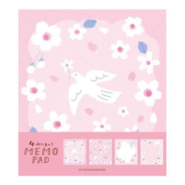春柄 メモパッド サクラと白い鳥