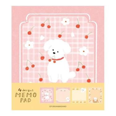 春柄 メモパッド サクラと白いわんこ