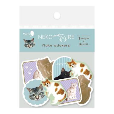 和紙フレークシール ねこみゃみれ ブルー【ロフト限定】