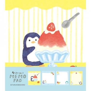 夏柄 メモパッド ペンギンとかき氷