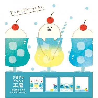 夏柄 メモパッド ソーダあざらし
