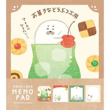 メモパッド お菓子などうぶつ工房 クリームアザラシ