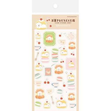 透明シールシート お菓子などうぶつ工房 はさまれワンコ