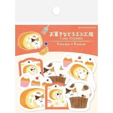 和紙フレークシール お菓子などうぶつ工房 すきまニャンコ