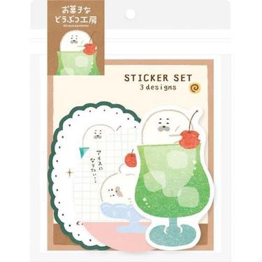 ステッカー3柄セット お菓子などうぶつ工房 クリームアザラシ