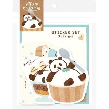 ステッカー3柄セット お菓子などうぶつ工房 まったりパンダ