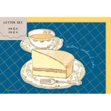 いのうえ彩 箔押しミニレターセット ヴィクトリアケーキ
