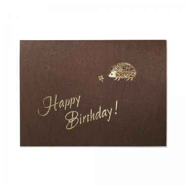 バースデーカード ハリネズミとクローバー