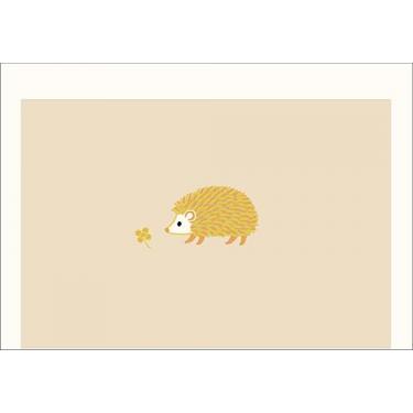 多目的ミニカード ハリネズミとクローバー