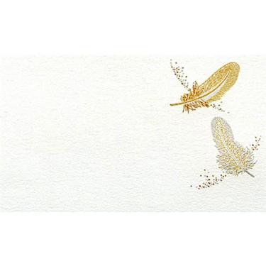 ミニメッセージカード 羽根 シルク