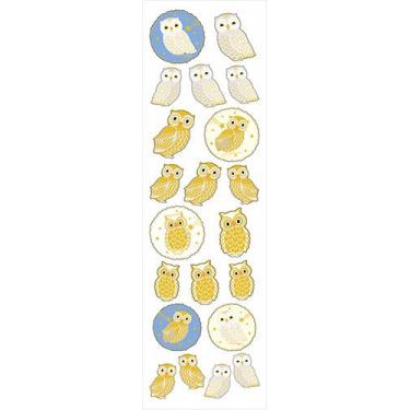 シール 起毛 フクロウ