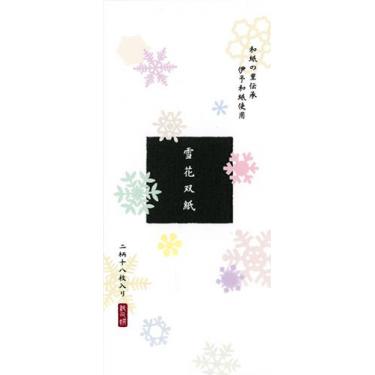 冬柄 一筆箋 紙司撰 雪花双紙 縦罫