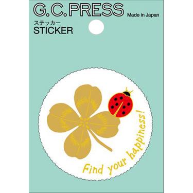 ステッカー ラッキーモチーフ テントウムシとクローバー