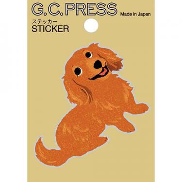 ステッカー ミニチュアダックス 茶