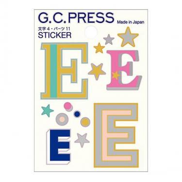 ステッカー イニシャル E