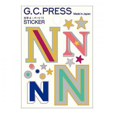 ステッカー イニシャル N
