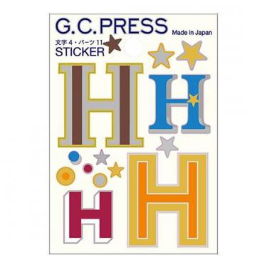 ステッカー イニシャル H