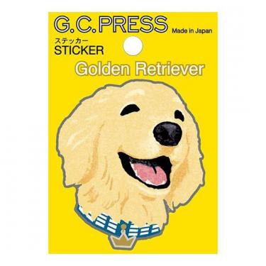 ステッカー 犬顔 ゴールデン